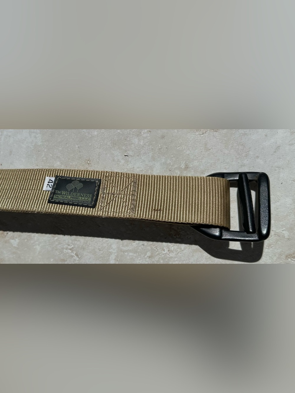 Wilderness Three Stitch instructor belt 1.5” width size 42”.